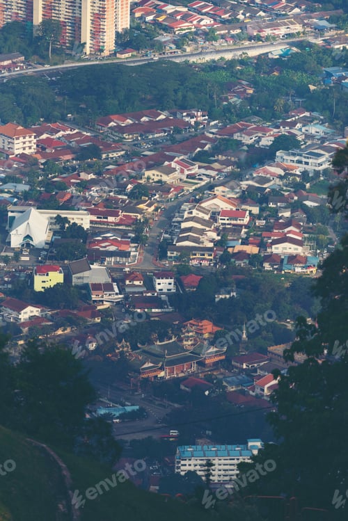 Preview: Penang Island & Mainland Penang overview from Penang Hill at Dawn with City lights