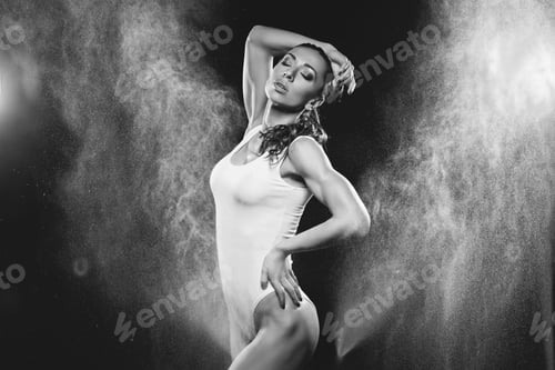 Preview: Beautiful girl wearing swimsuit in rain