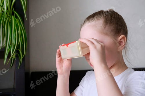 Preview: A child is watching slides through a slide show.