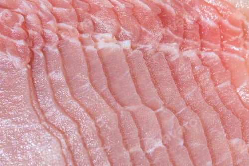 Preview: Closeup fresh pork slices
