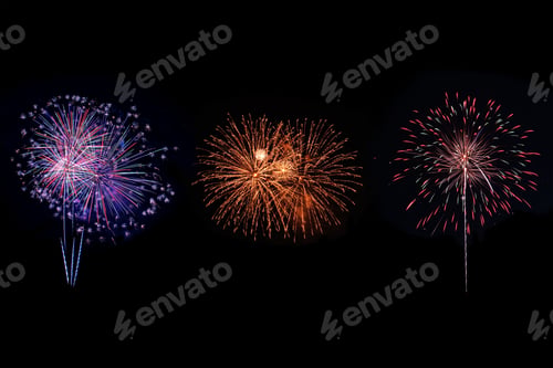 Preview: Shiny colorful fireworks.