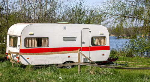 Preview: Motorhome trailer parked near the lake
