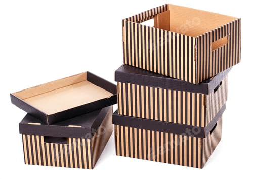 Preview: Striped boxes on a white background