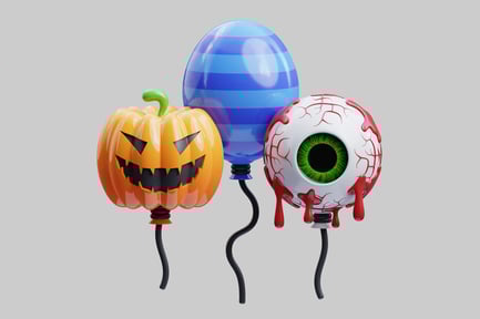 Preview: Halloween objects with attached strings