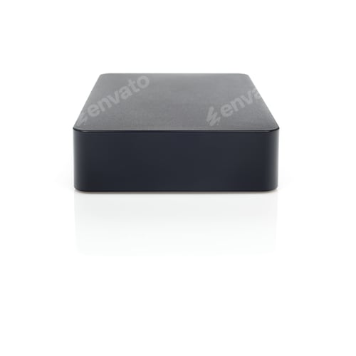 Preview: Hard disk external black and reflection on white background