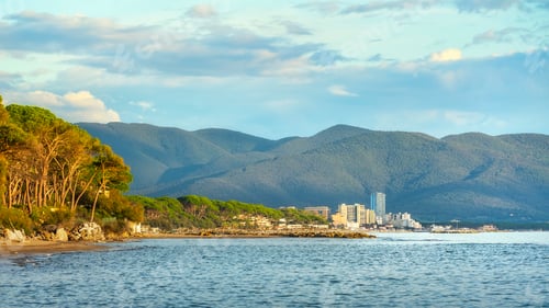 Preview: Follonica coast and seafront view from Torre Mozza. Tuscany, Italy