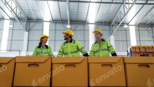 Preview: The warehouse workers are checking the stock on the shelves in the production department.