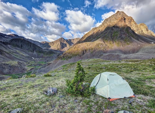 Preview: Tourist tent in the mountain tundra of Eastern Siberia