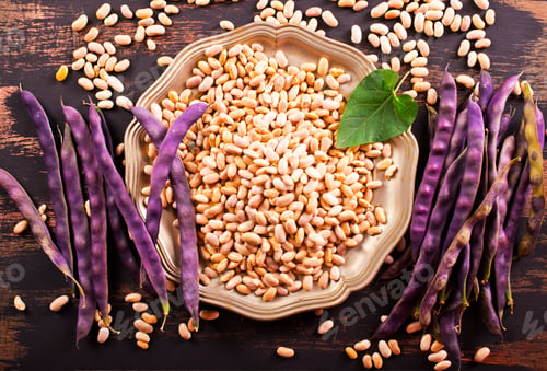 Preview: dried beans texture. Food background. Close up. Bean background and textured. Background of bean.