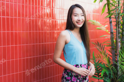 Preview: Beautiful young asian woman happy smile life style