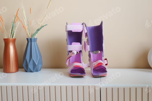Preview: Child cerebral palsy disability legs orthosis on table