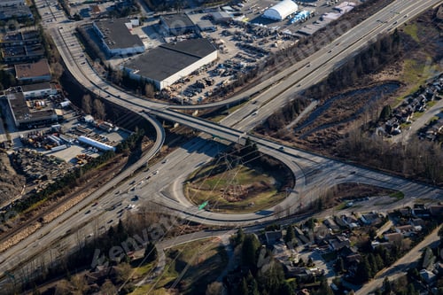 Preview: Aerial view of the over pass bridge at Lougheed Hwy and United Blvd