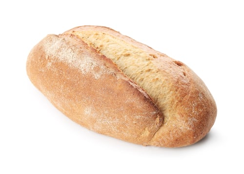 Preview: Whole loaf of freshly baked bread isolated on white