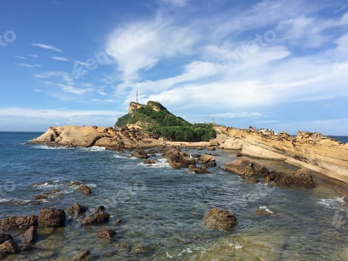 Preview: Natural rock landscape view of Yehliu Geopark Park in the northern coast of Taiwan