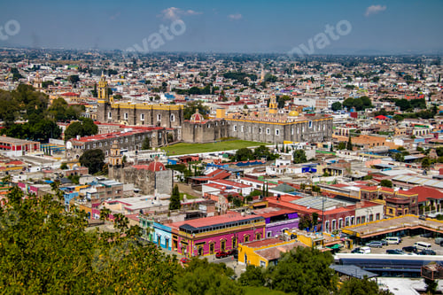 Preview: High view of Cholula City - Cholula, Puebla, Mexico