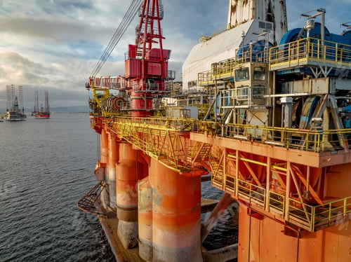 Preview: Close Up Aerial View of an Oil and Gas Drilling Rig