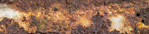 Preview: old sheet steel with peeling paint and brown rust