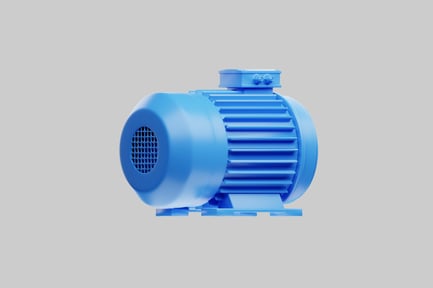 Preview: Electric induction motor in blue