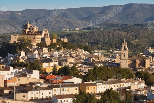 Preview: Caravaca de la Cruz historic town from viewpoint. Murcia, Spain