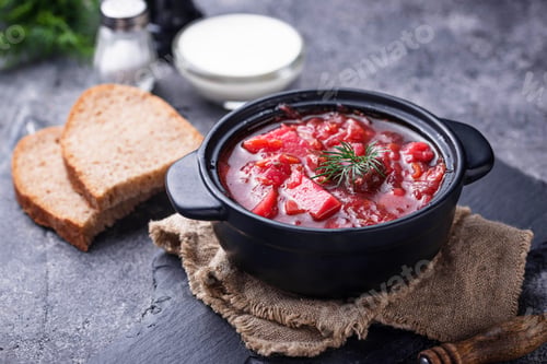 Preview: Traditional Ukrainian beetroot soup borsch