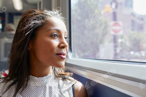 Preview: Businesswoman on train