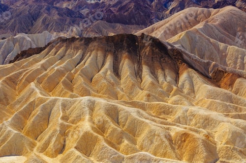 Preview: Zabriskie point cracked landscape view in national park Death Valley, USA