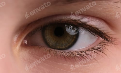 Preview: Opened Human Eye, Kid Blinks Close Up Shoot