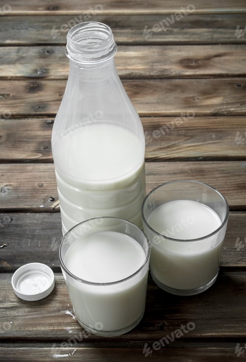 Preview: The milk in the bottle.