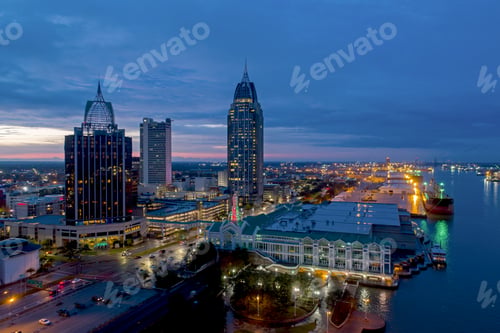 Preview: Downtown Mobile, Alabama at sunset