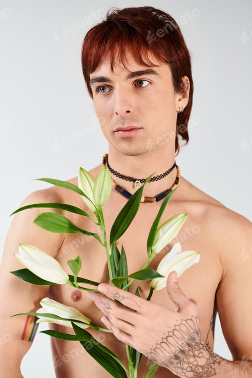 Preview: Serene gardener holding blooming blossoms