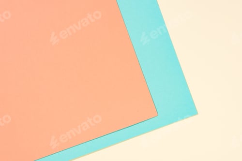 Preview: simple modern yellow, blue and orange abstract background with copy space