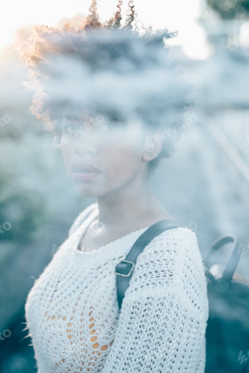 Preview: Double exposure black woman