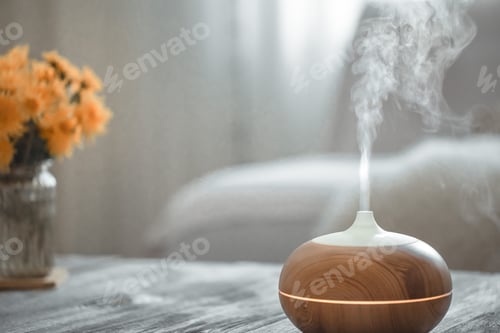 Preview: Humidifier on the table in the living room.