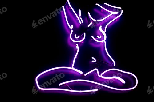 Preview: Sex worker neon sign on wall of local business