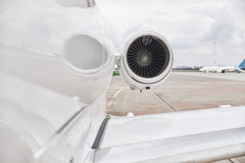 Preview: Business jet is standing on airport parking