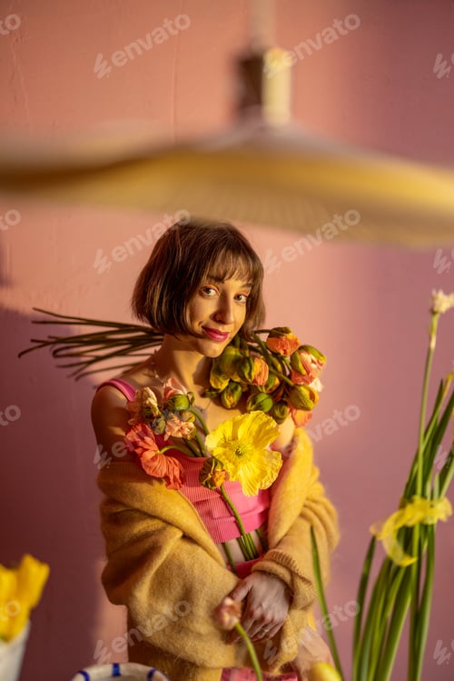 Preview: Women's portrait with flowers