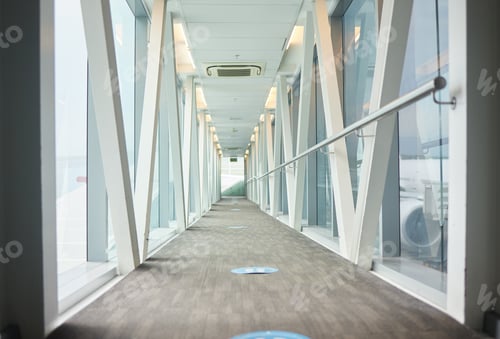 Preview: Airport backgrounds, terminal hallway and corridor for traveling, journey and covid transport regul