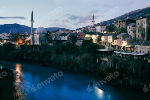 Preview: Mostar at night, long exposure