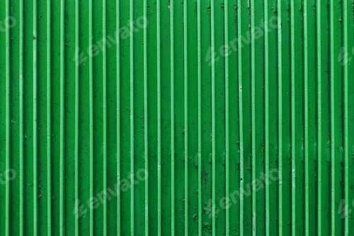 Preview: old green painted metal ribbed surface