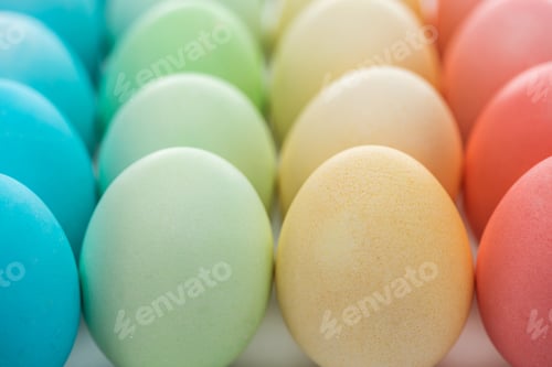 Preview: close up of traditional colorful easter eggs