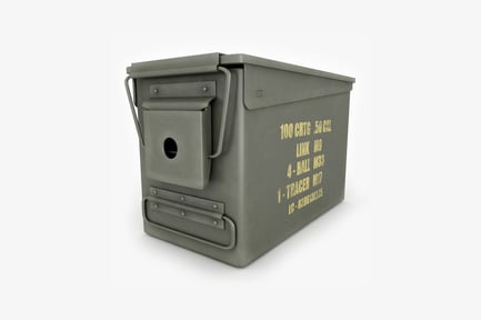 Preview: Military ammunition box with label