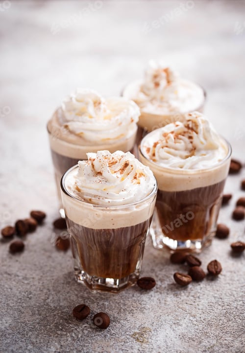 Preview: Coffee latte with whipped cream
