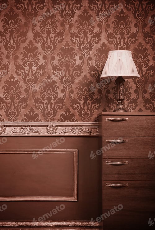 Preview: Lamp on furniture in vintage interior