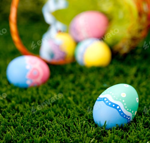 Preview: Colorful Easter Eggs Painted With Beautiful Designs