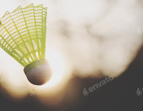 Preview: Abstract Badminton Shuttlecock Against a Blurred Sunlit Sky