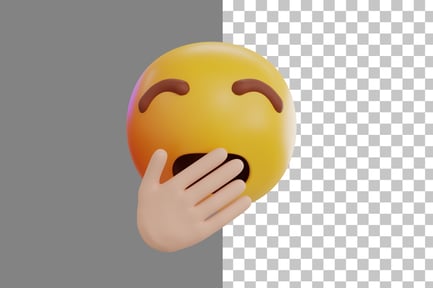 Preview: Yawning Emoji 3D Icon