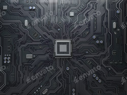 Preview: CPU chip on circuit board.