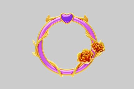 Preview: Floral game frame with heart