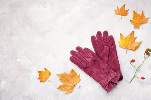 Preview: Flat lay with comfort warm outfit for cold weather. Comfortable autumn, winter clothes