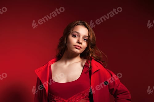 Preview: Vermilion Vision Portrait of Teenage Model in Studio Light